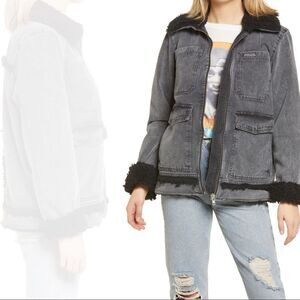 Urban Outfitters Sherpa Denim Jacket BDG Lined Utility Coat